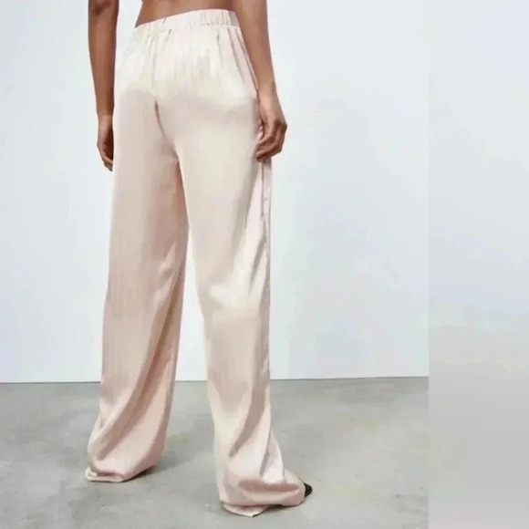NWOT/Zara-Pinstripe satin trousers - Picture 2 of 8